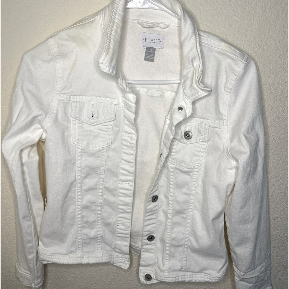 White Jean Jacket, Worn Before, Size 16